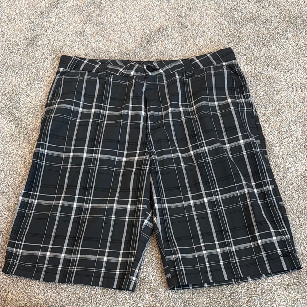 O'Neill Black and White Flat Front Shorts